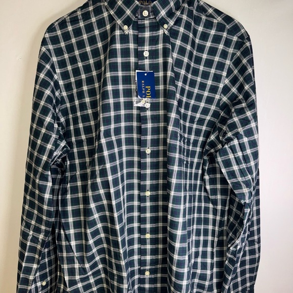 Polo by Ralph Lauren Men's Blue Plaid Shirt NWT long sleeve XL - Picture 1 of 8